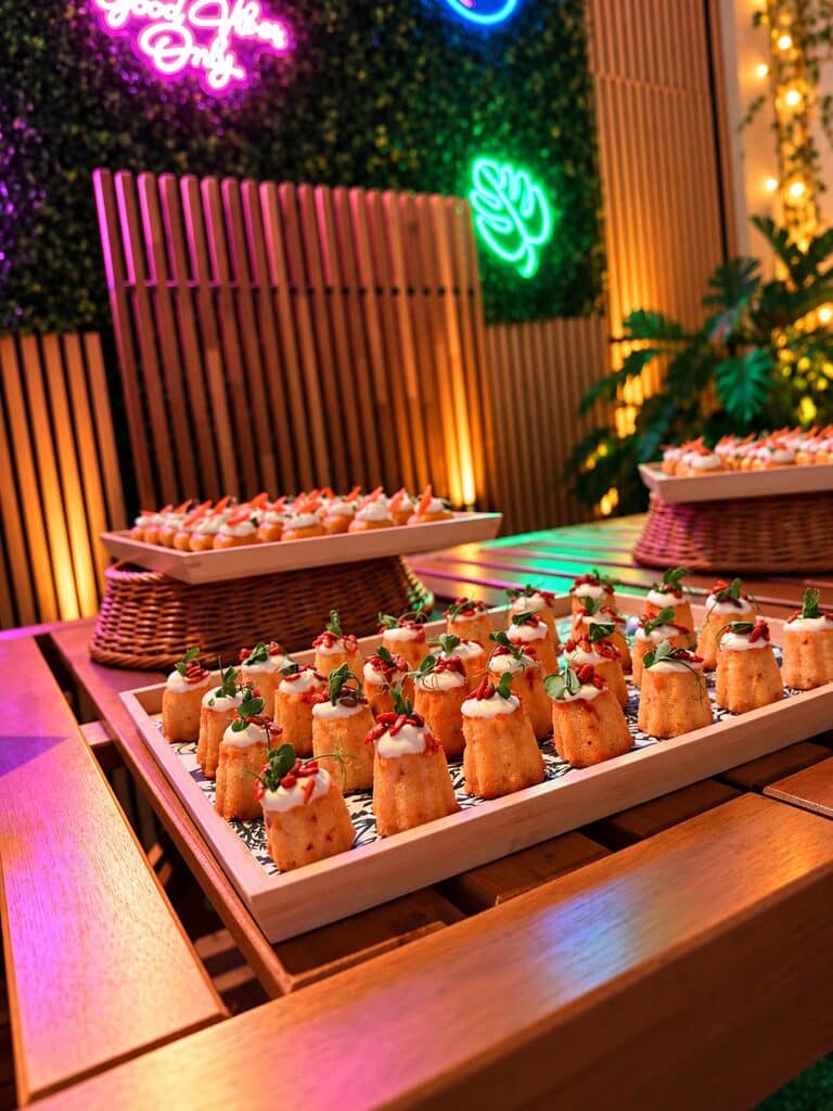 Aperitif bites on the FunHouse Fribourg terrace