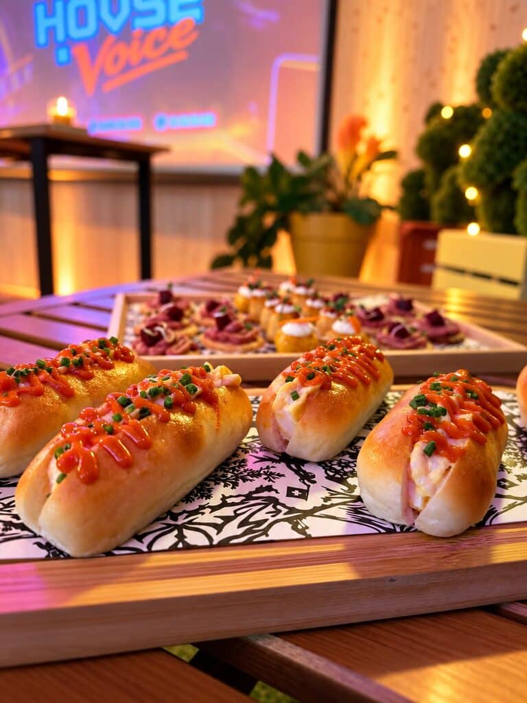 Mini hot dogs and bites from an aperitif at FunHouse Fribourg
